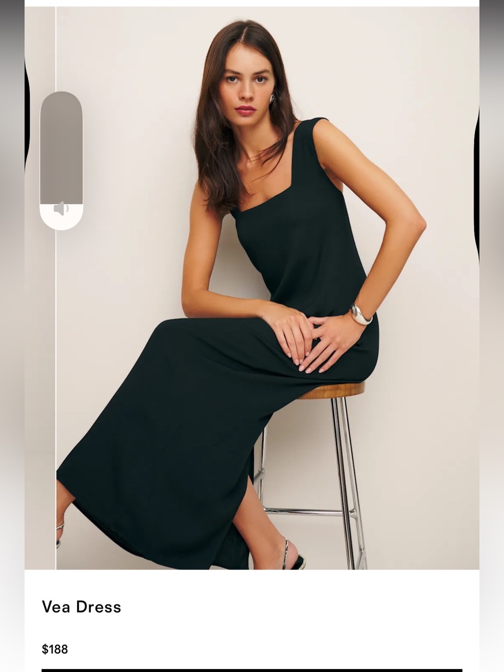 Reformation Black Vea One-Shoulder Maxi Dress